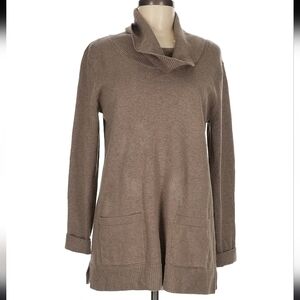 Jeanne Pierre Cowl Neck Lagenlook Longline Pullover Sweater Small 100% Cotton